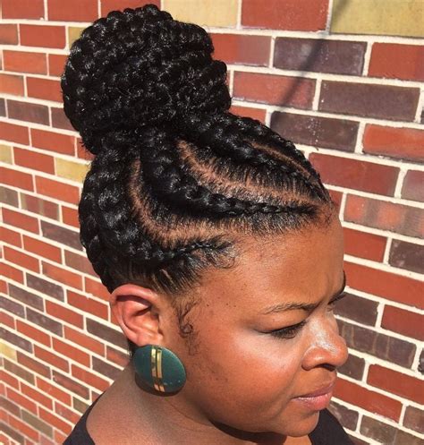 feed in braids bun styles